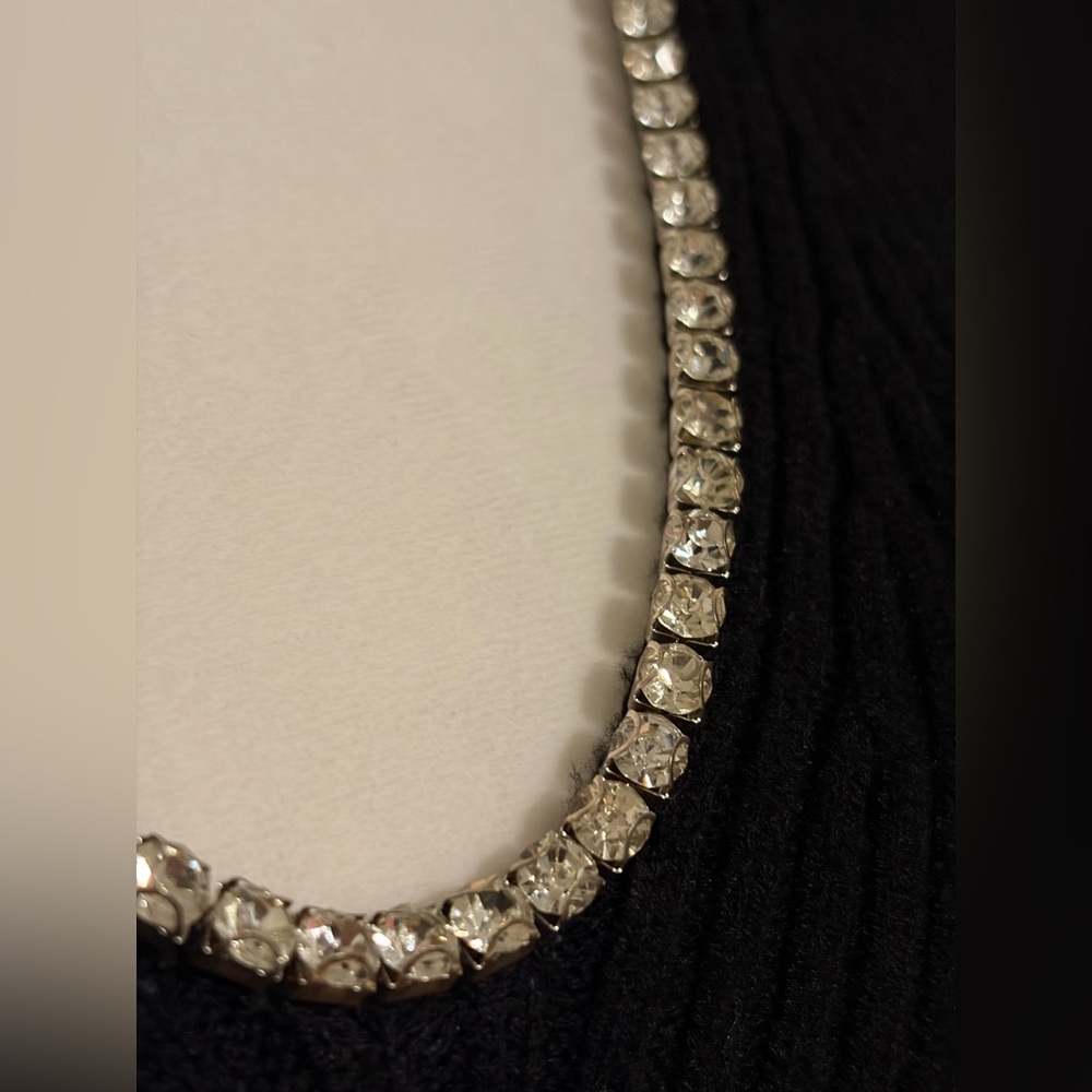 Express Black Ribbed Crystal Encrusted Neckline Puff Shoulder Sweater Women’s Sm - Picture 7 of 10